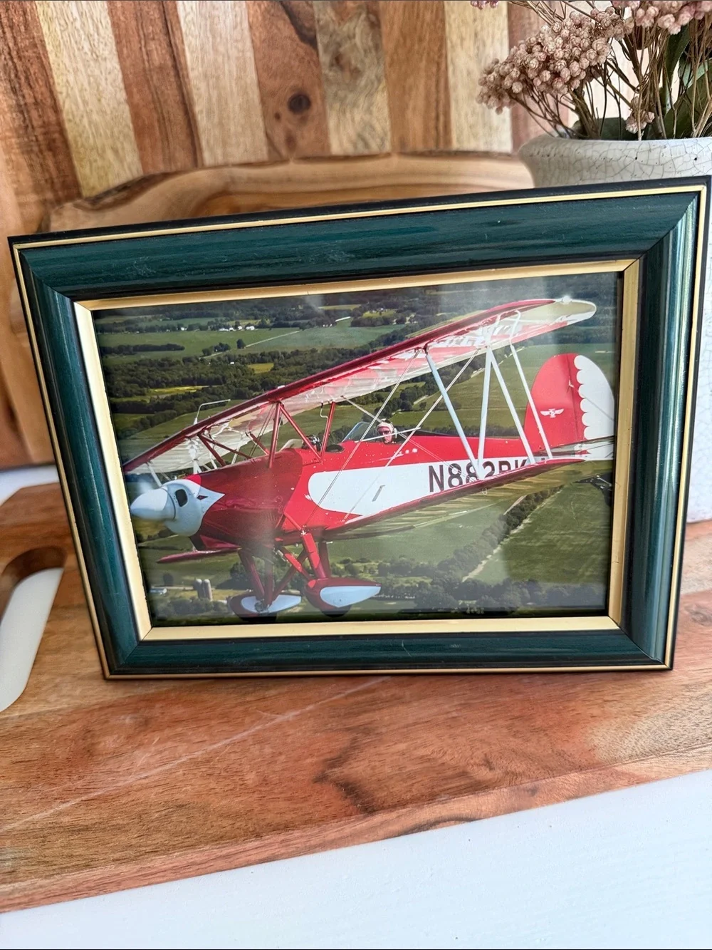Vintage Picture Frame Green and Gold Classic